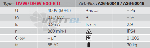 Rosenberg DVW 500-6 D - описание, технические характеристики, графики